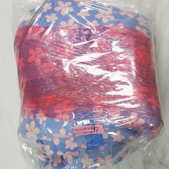 BOHO FLORAL BLUE and PINK Area Rug by Terri Ellis - Picture 3 of 4